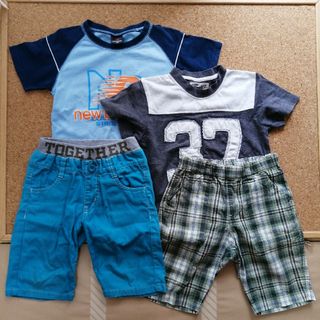 ニューバランス(New Balance)の半ズボン2枚　Ｔシャツ2枚　110cm(パンツ/スパッツ)