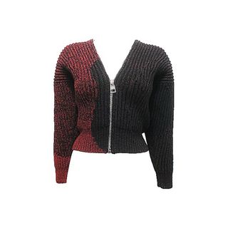 アレキサンダーマックイーン(Alexander McQueen)の【未使用】【新古品】ALEXANDER MCQUEEN　アレクサンダーマックイーン　トップス 　レディース　ジップアップ グラデーション ウールカーディガン　XS　定価15万　現行品(その他)