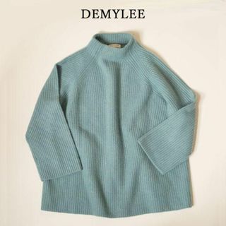 デミリー(DEMYLEE)のカシミヤ100％ デミリー DEMYLEE 畦 カシミヤニット ブルー系 XS(ニット/セーター)