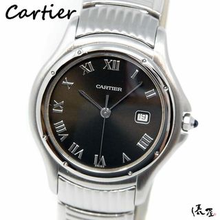 カルティエ(Cartier)の【希少モデル】カルティエ パンテール クーガー LM 黒文字盤 ヴィンテージ メンズ Cartier 時計 腕時計 中古【送料無料】(腕時計(アナログ))