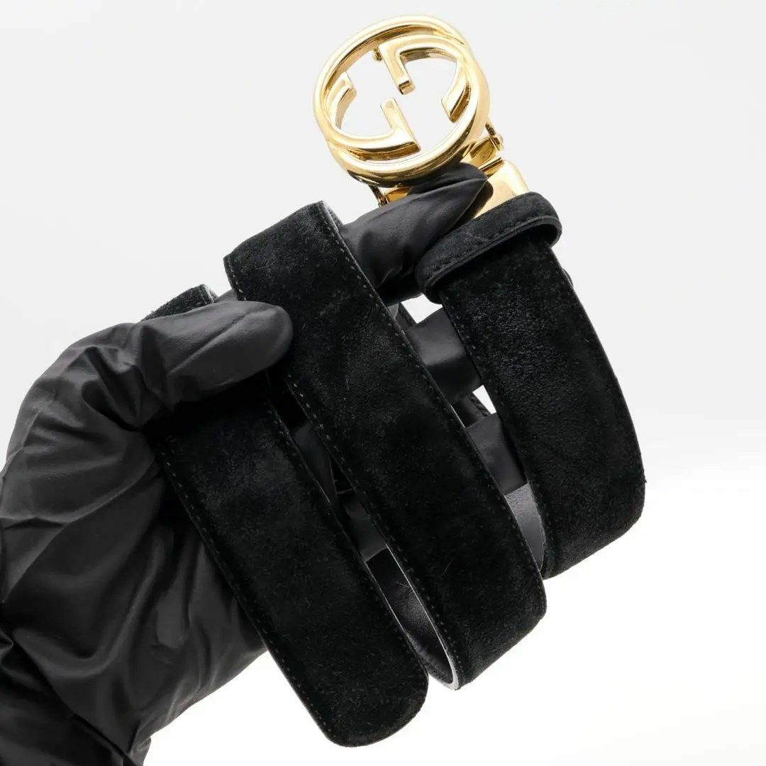 希少》GUCCI ベルト ゴールド ヴィンテージ インターロッキング