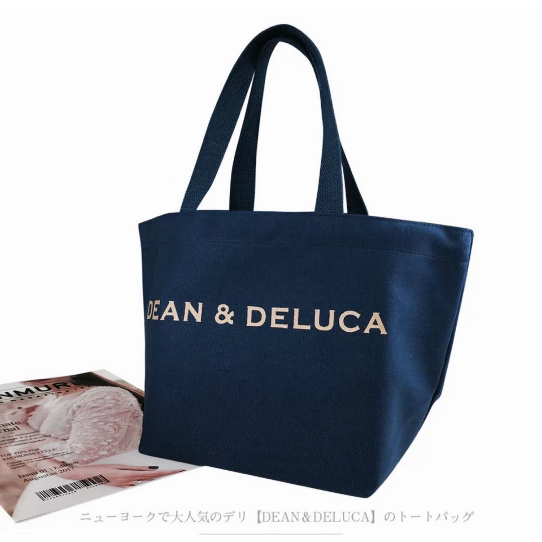 DEAN & DELUCA(ディーンアンドデルーカ)の新品★DEAN&DELUCA ディーンアンドデルーカトートバッグネイビーLサイズ レディースのバッグ(トートバッグ)の商品写真