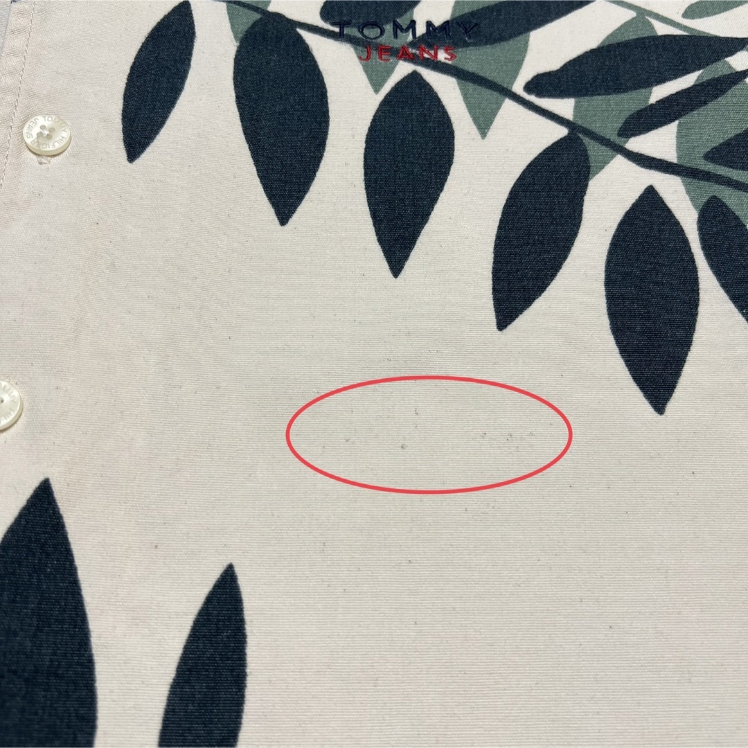 TOMMY HILFIGER(トミーヒルフィガー)のトミージーンズ☆ワンポイント刺繍ロゴ笹の葉柄半袖キャンバスワークシャツ メンズのトップス(シャツ)の商品写真