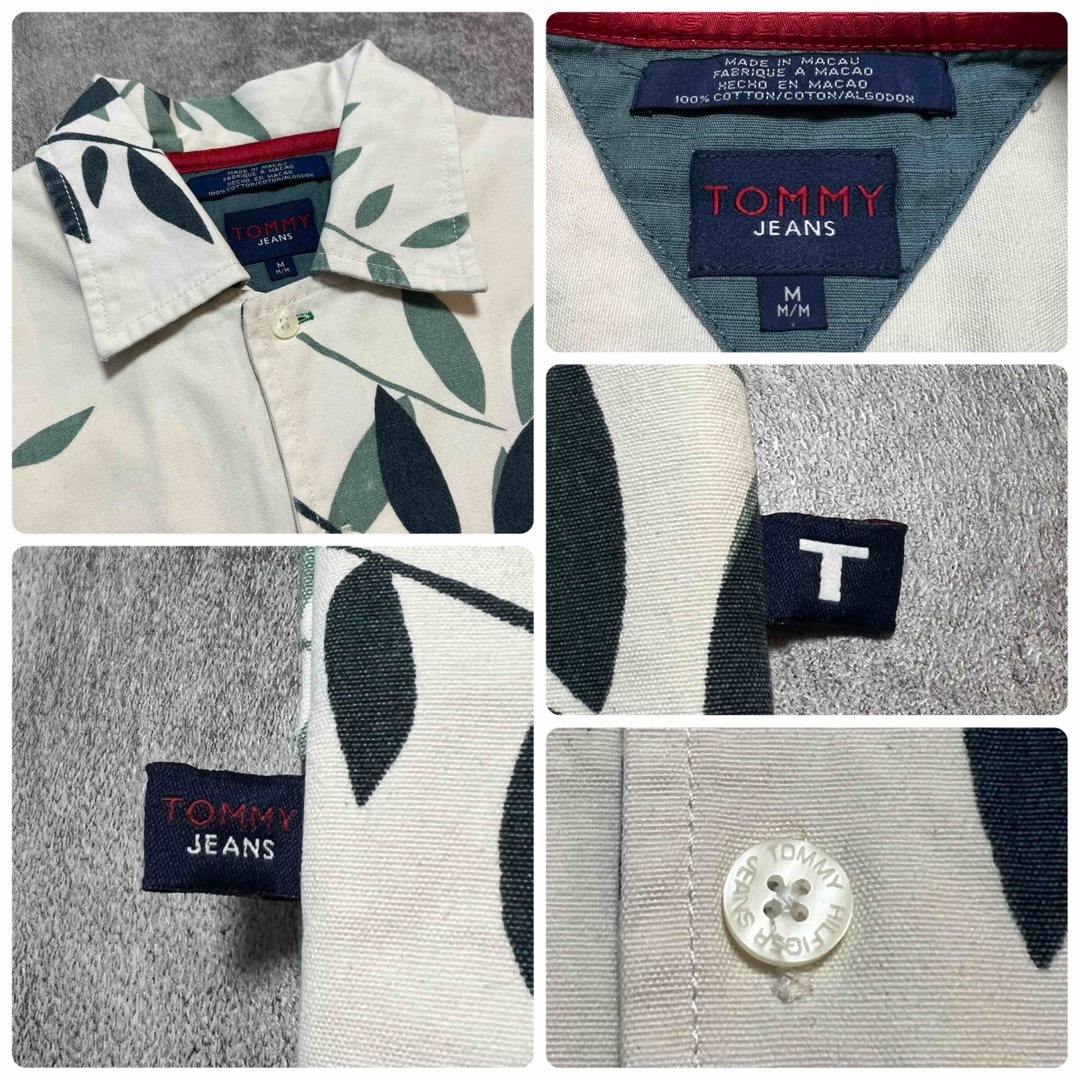 TOMMY HILFIGER(トミーヒルフィガー)のトミージーンズ☆ワンポイント刺繍ロゴ笹の葉柄半袖キャンバスワークシャツ メンズのトップス(シャツ)の商品写真
