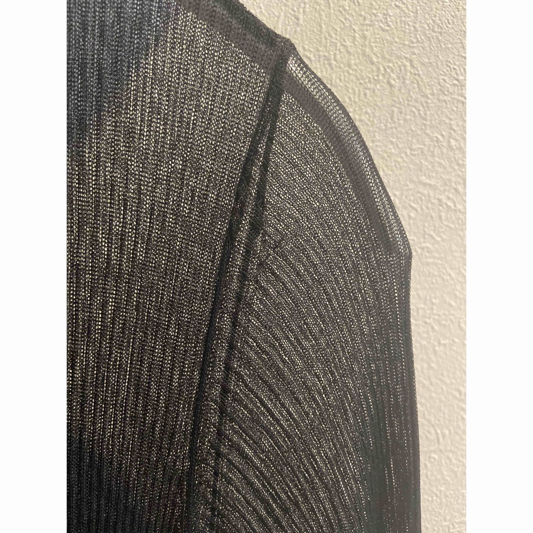 louren sheer pleats knit cardigan - 通販 - hydro-mineral.net