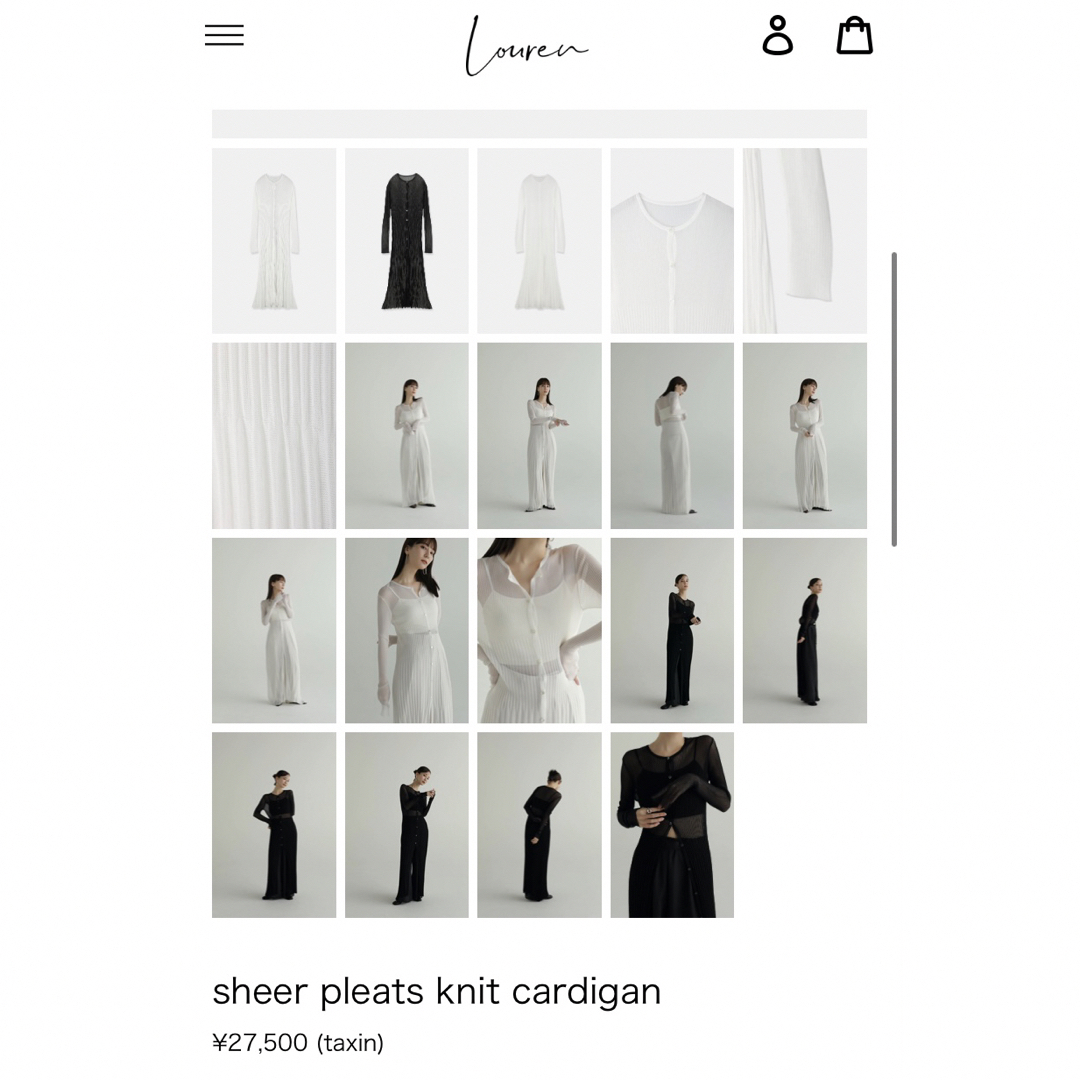 louren sheer pleats knit cardigan - 通販 - hydro-mineral.net