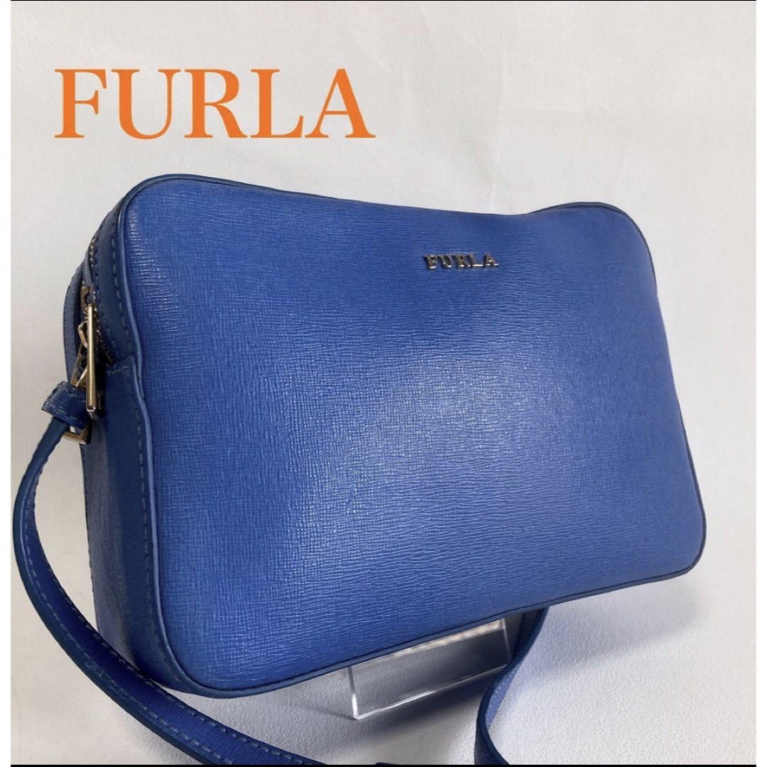 FURLA フルラ ダブルファスナー リリー ショルダーバッグ ブルー