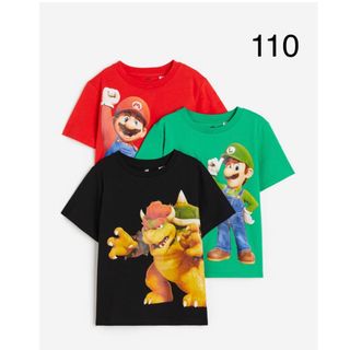 エイチアンドエム(H&M)の新品未開封　スーパーマリオ　Tシャツ　3枚セット　110-115(Tシャツ/カットソー)