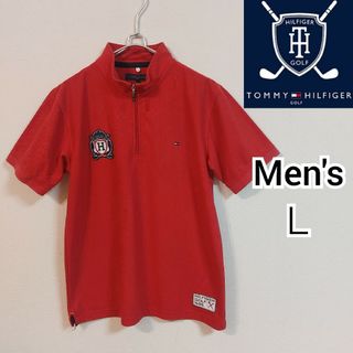 トミーヒルフィガー(TOMMY HILFIGER)の【TOMMY HILFIGER GOLF】ハーフジップ半袖ゴルフウェア メンズＬ(ウエア)