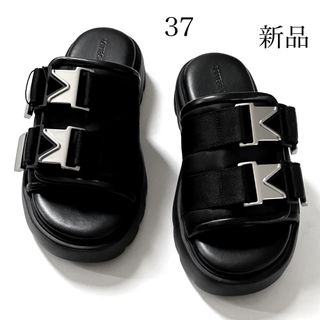 ボッテガヴェネタ(Bottega Veneta)の新品37 ボッテガ ヴェネタ フラッシュ サンダル ブラック フラッシュサンダル(サンダル)