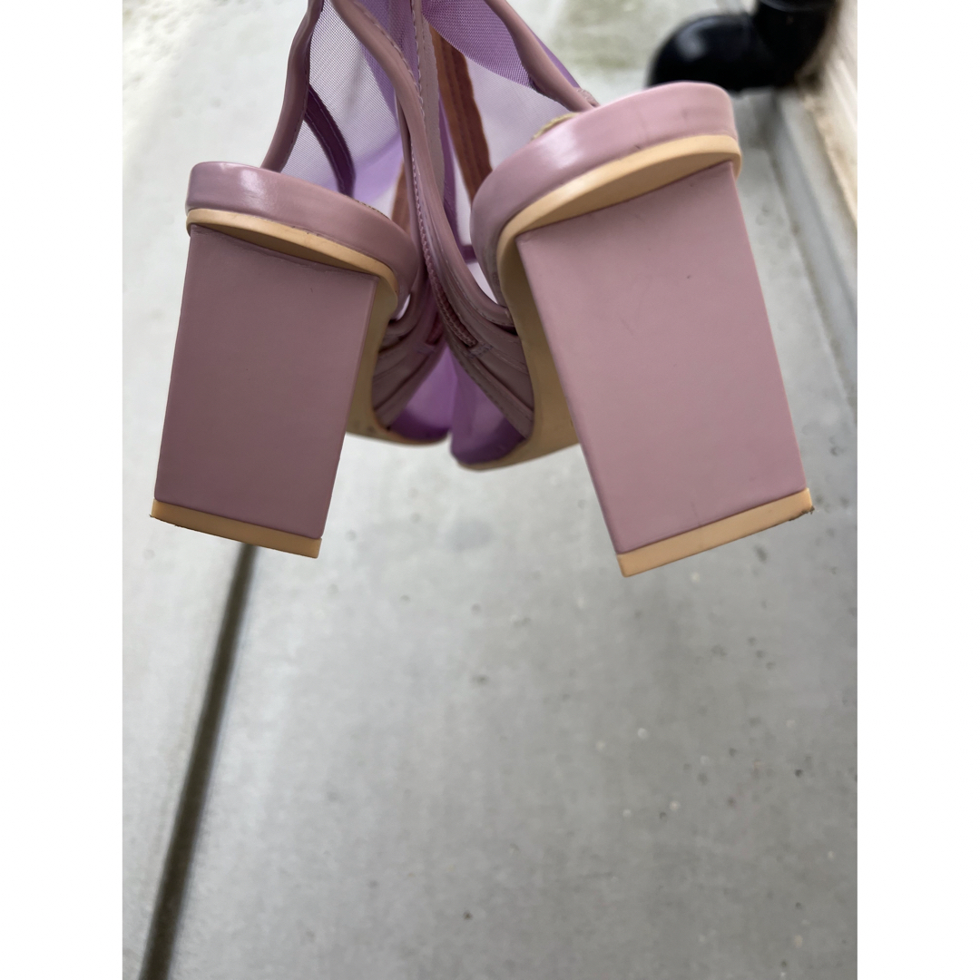 Ameri TRIANGLE HEEL MESH BOOTS パープル Mサイズ