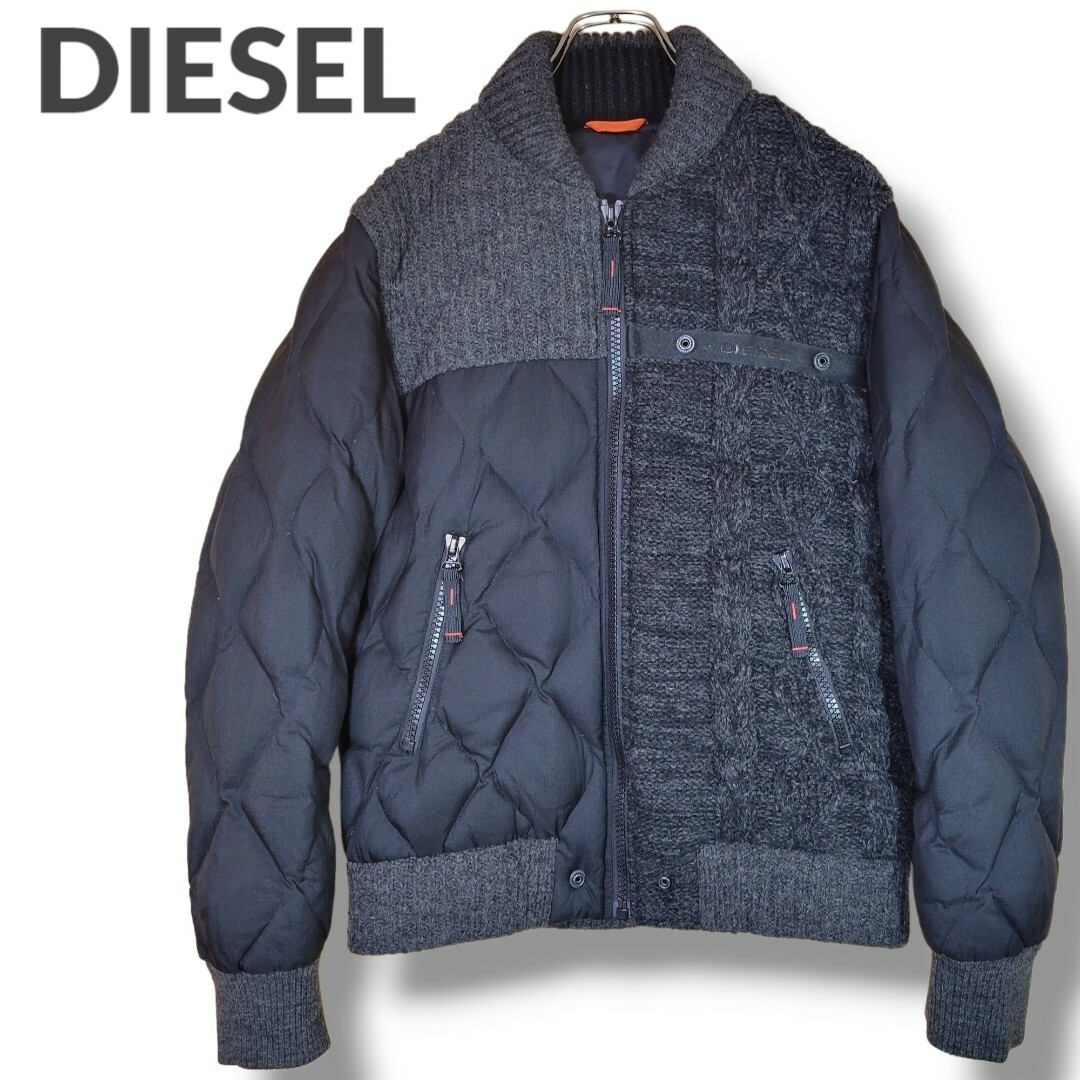 ディーゼル　DIESEL　切替えダウンジャケット　サイズM　ブラック