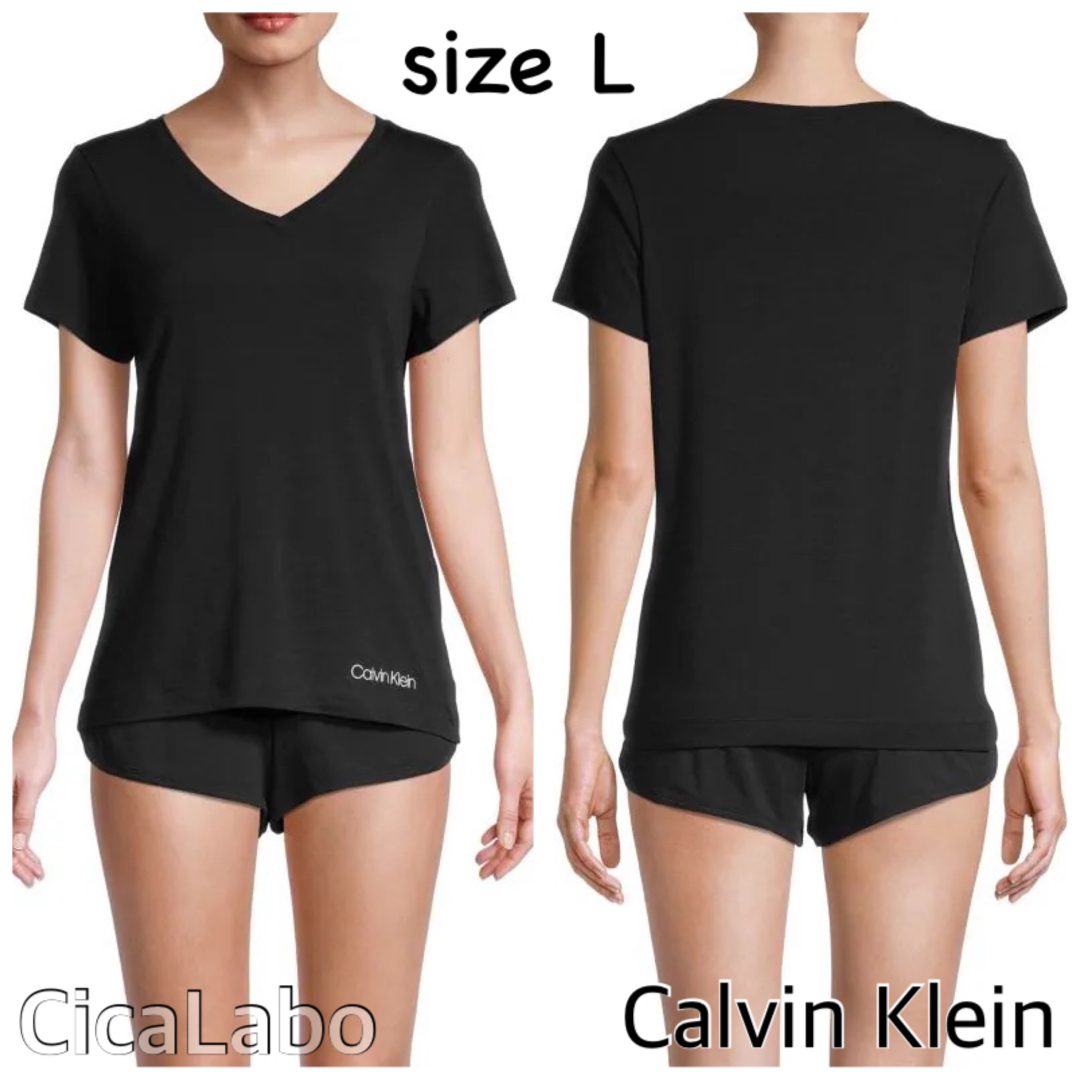 【新品】カルバンクライン Tシャツ ショート セットアップ CK ブラック L