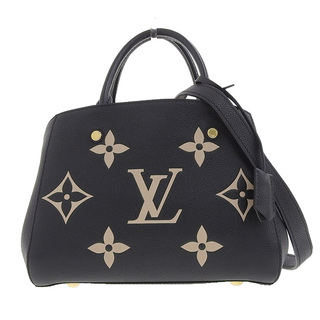 ルイヴィトン(LOUIS VUITTON)のルイヴィトン LOUIS VUITTON モノグラム・アンプラント モンテーニュBB 2WAYハンドバッグ ブラック/ベージュ M45778 中古 新入荷 LV1365(ハンドバッグ)