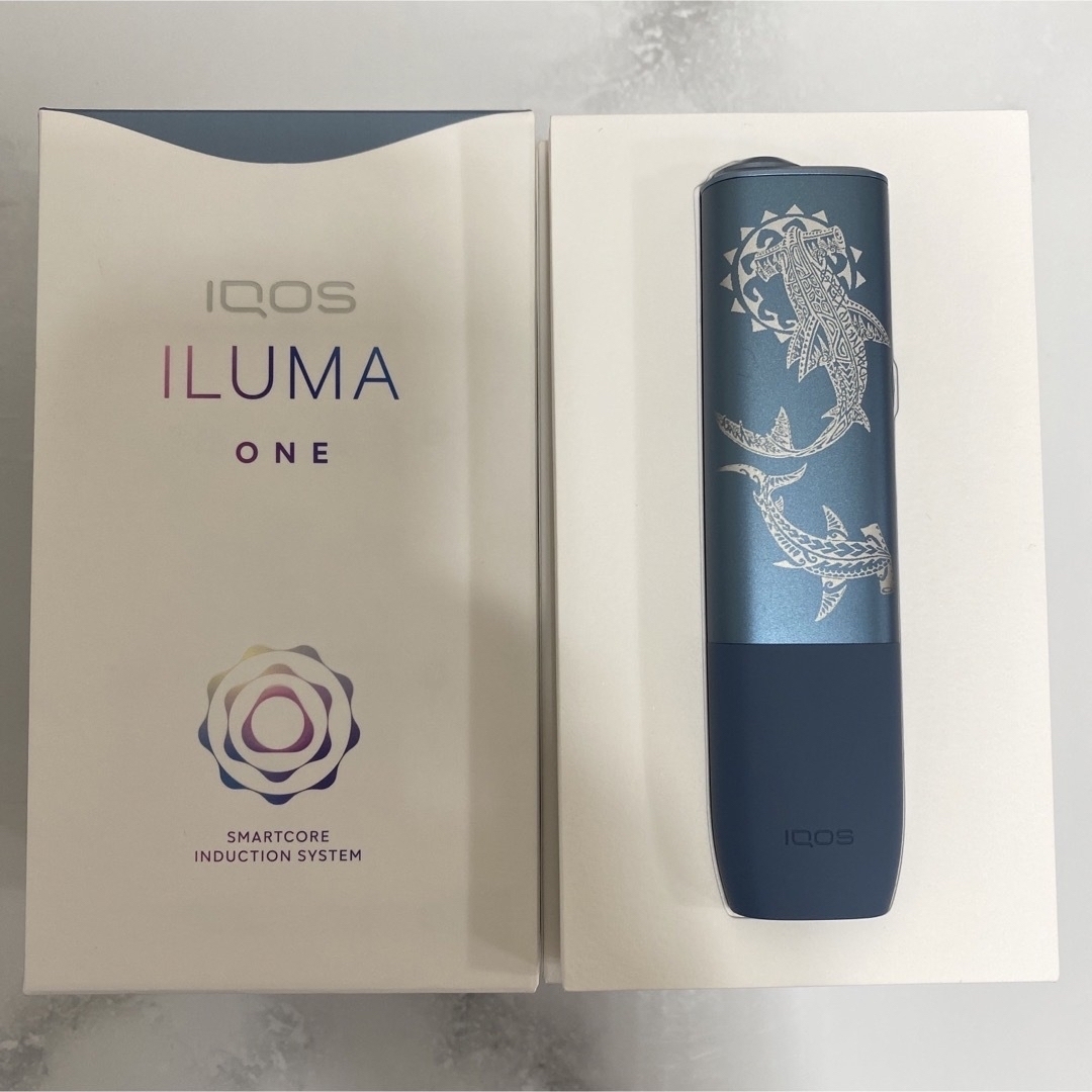 iQOS ILUMA ONE イルマワン トライバル シャーク レーザー加工 青 9
