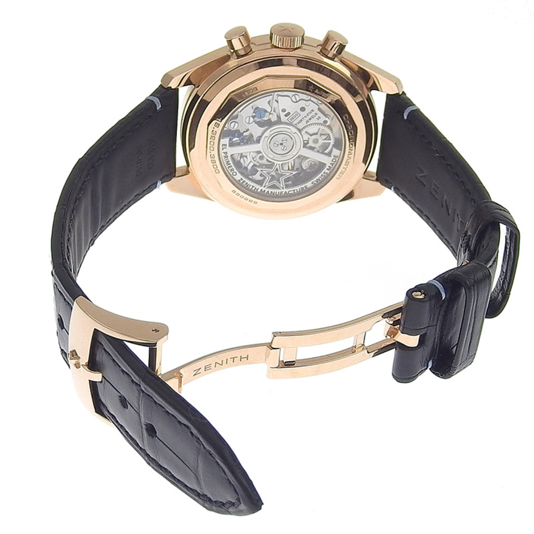other(アザー)のゼニス クロノマスター オリジナル シースルーバック メンズ 自動巻き PG/革 シルバー文字盤 18.3200.3600/69.C901 中古 新入荷 OW0406 メンズの時計(腕時計(アナログ))の商品写真