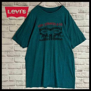 リーバイス(Levi's)の【人気グリーン】リーバイス　センタービッグロゴTシャツ　薄手　ゆるだぼ　T15(Tシャツ/カットソー(半袖/袖なし))