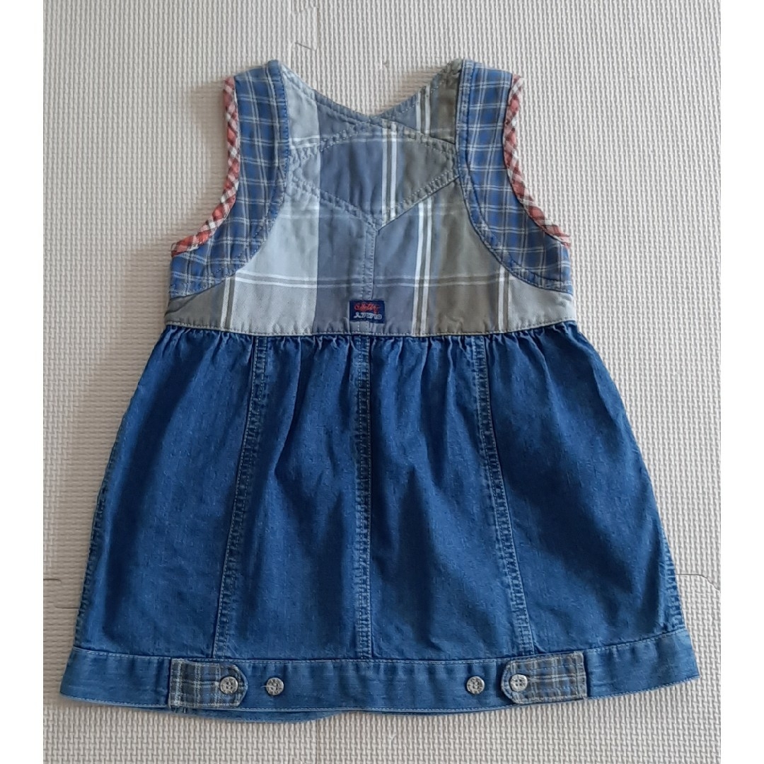 OILILY(オイリリー)のオイリリー　デニムワンピース　90センチ キッズ/ベビー/マタニティのキッズ服女の子用(90cm~)(ワンピース)の商品写真