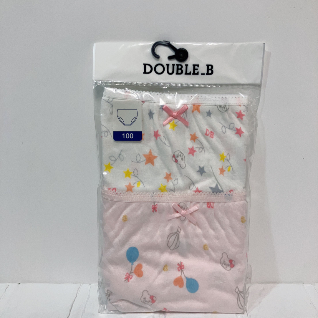 DOUBLE.B(ダブルビー)の(新品)ミキハウスダブルB女の子肌着ショーツセット100サイズ キッズ/ベビー/マタニティのキッズ服女の子用(90cm~)(パンツ/スパッツ)の商品写真