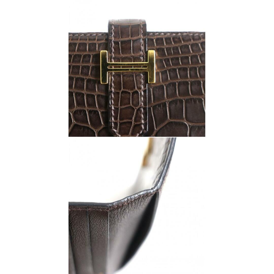美品▽HERMES エルメス ベアン クラシック アリゲーター クロコダイル