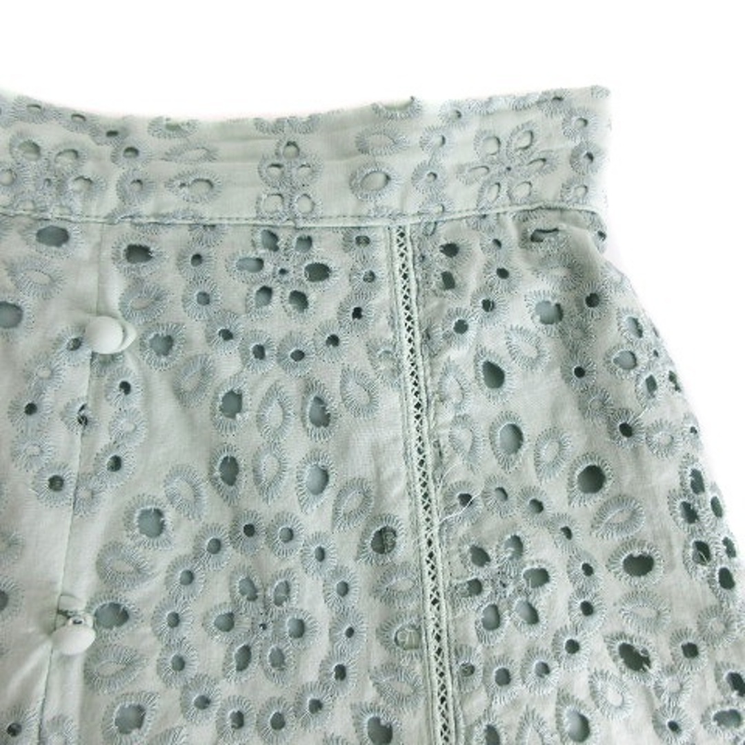 The Virgnia(ザヴァージニア)のザヴァージニア スカート フレア ミモレ丈 サイドファスナー 刺繍 36 緑 レディースのスカート(ロングスカート)の商品写真