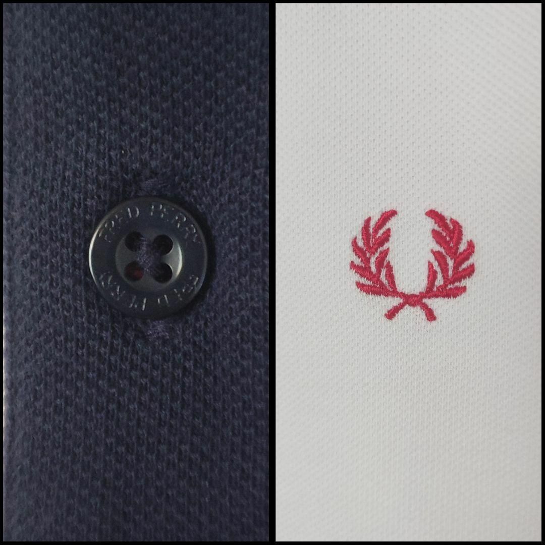 FRED PERRY フレッドペリー ポロシャツ  刺繍ロゴ Ｍ 大きめ 6