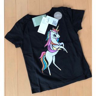 エイチアンドエム(H&M)のH&M リバーシブル スパンコール ユニコーン コットン Tシャツ 新品 送料込(Tシャツ/カットソー)