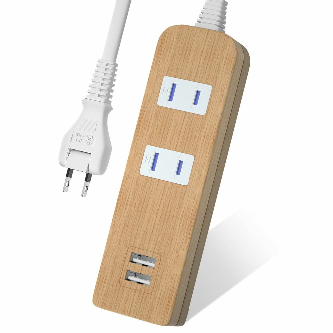 【色: 木目調】USBコンセント 延長コード 急速充電 電源タップ テーブルタッ