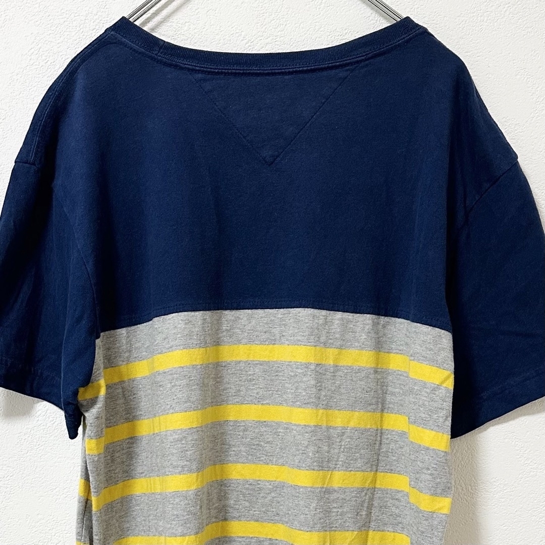 TOMMY HILFIGER(トミーヒルフィガー)のTommyHilfiger/トミーヒルフィガー★ボーダー半袖Tシャツ★紺灰黄★S レディースのトップス(Tシャツ(半袖/袖なし))の商品写真