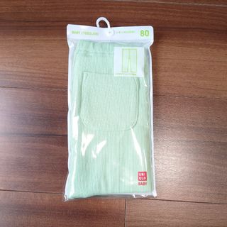 ユニクロ(UNIQLO)の未開封ユニクロ　ベビー　レギンス10分丈　80 　ライトグリーン(パンツ)