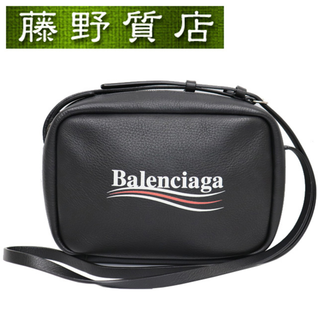 （美品）バレンシアガ BALENCIAGA エブリディ カメラ バッグ ショルダー 斜め掛け レザー 黒 ブラック 489812 ロゴ 8130