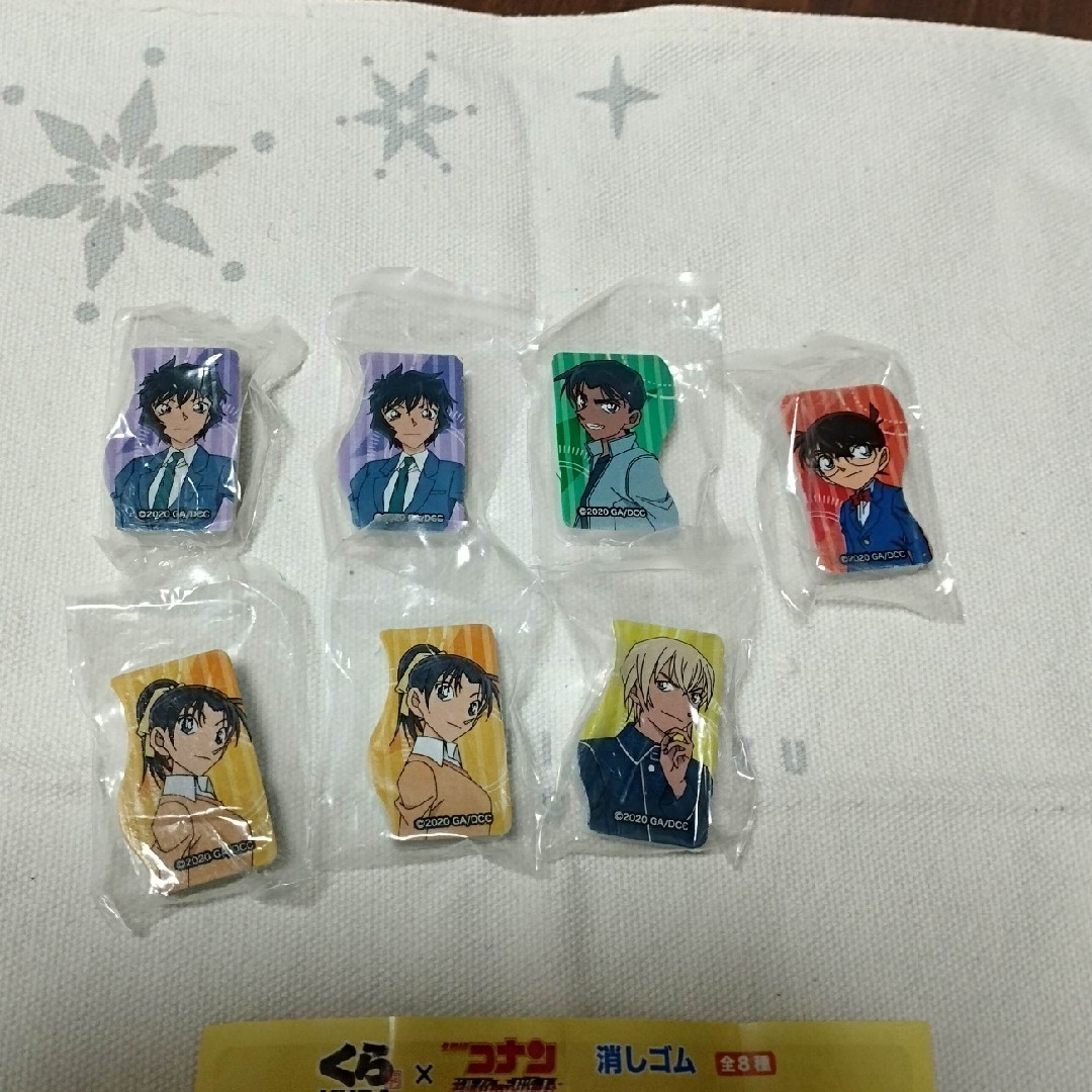 名探偵コナン (未使用)名探偵コナングッズ消しゴム7個セット(送料込み)の通販 by かず 名探偵コナン 消しゴム付きフィギュア