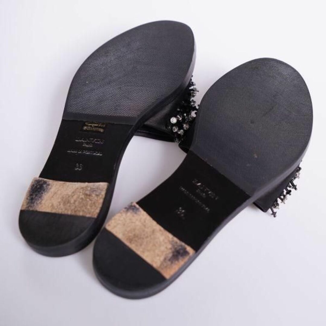 LANVIN(ランバン)のLANVIN ランバン フラット ミュール ビジュー サンダル ブラック レディースの靴/シューズ(サンダル)の商品写真