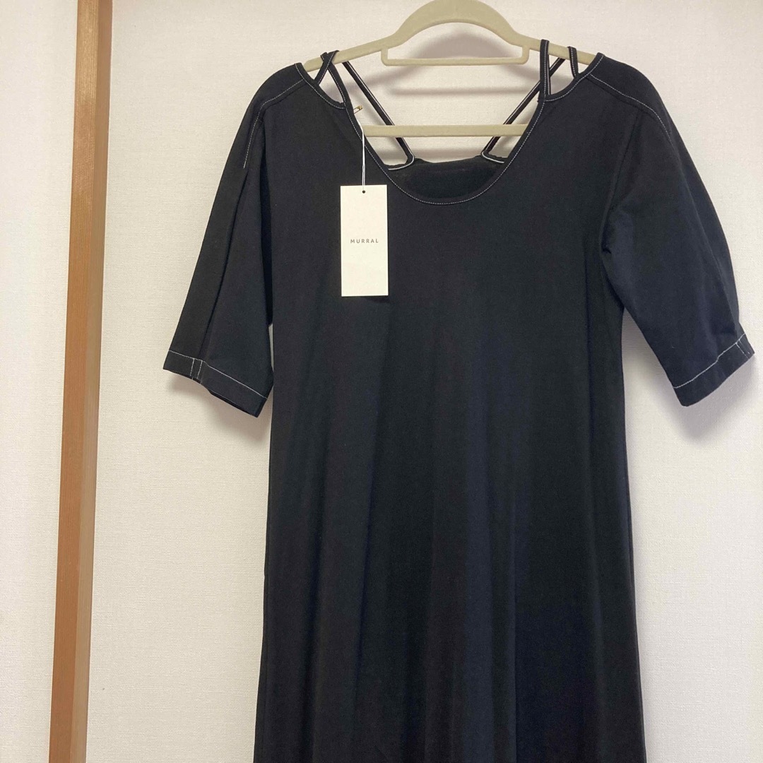 MURRAL(ミューラル)の 【MURRAL】Ivy half sleeve dress ブラック　1 レディースのワンピース(ロングワンピース/マキシワンピース)の商品写真