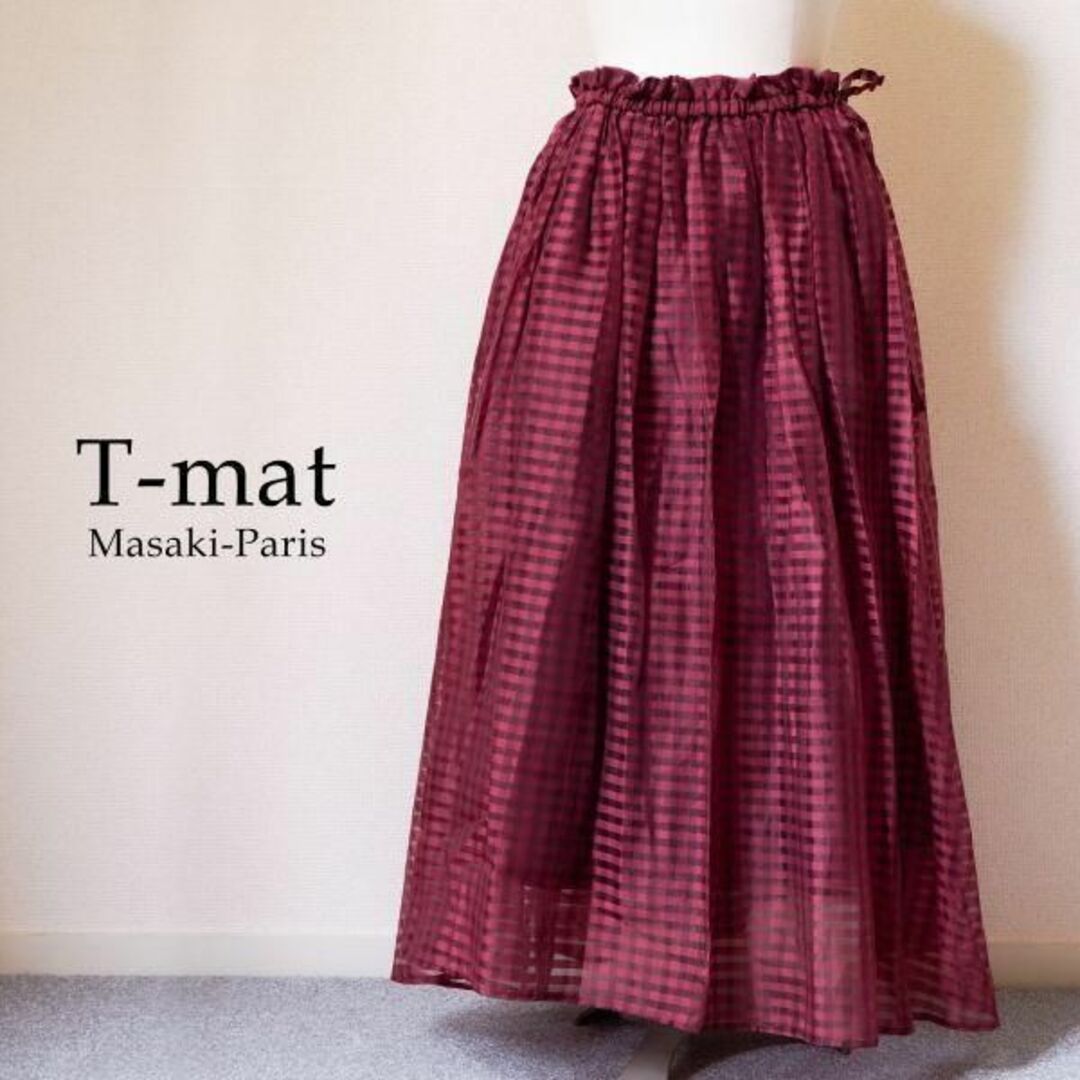 T-mat Masaki-Paris  ギンガムチェック　ギャザースカート　1