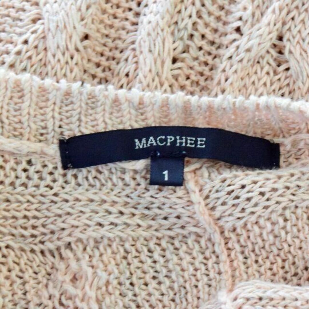 MACPHEE(マカフィー)のマカフィー 麻 リネン 薄手 ケーブルニット 七分袖 セーター ピンク系 1 Ｓ レディースのトップス(ニット/セーター)の商品写真