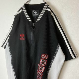 adidas - 【ハーフジップ、ゲームシャツ】adidasワンポイント刺繍ロゴ