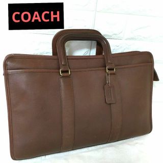 ライトブラウン/ブラック COACHコーチビジネスバッグ オールドコーチ