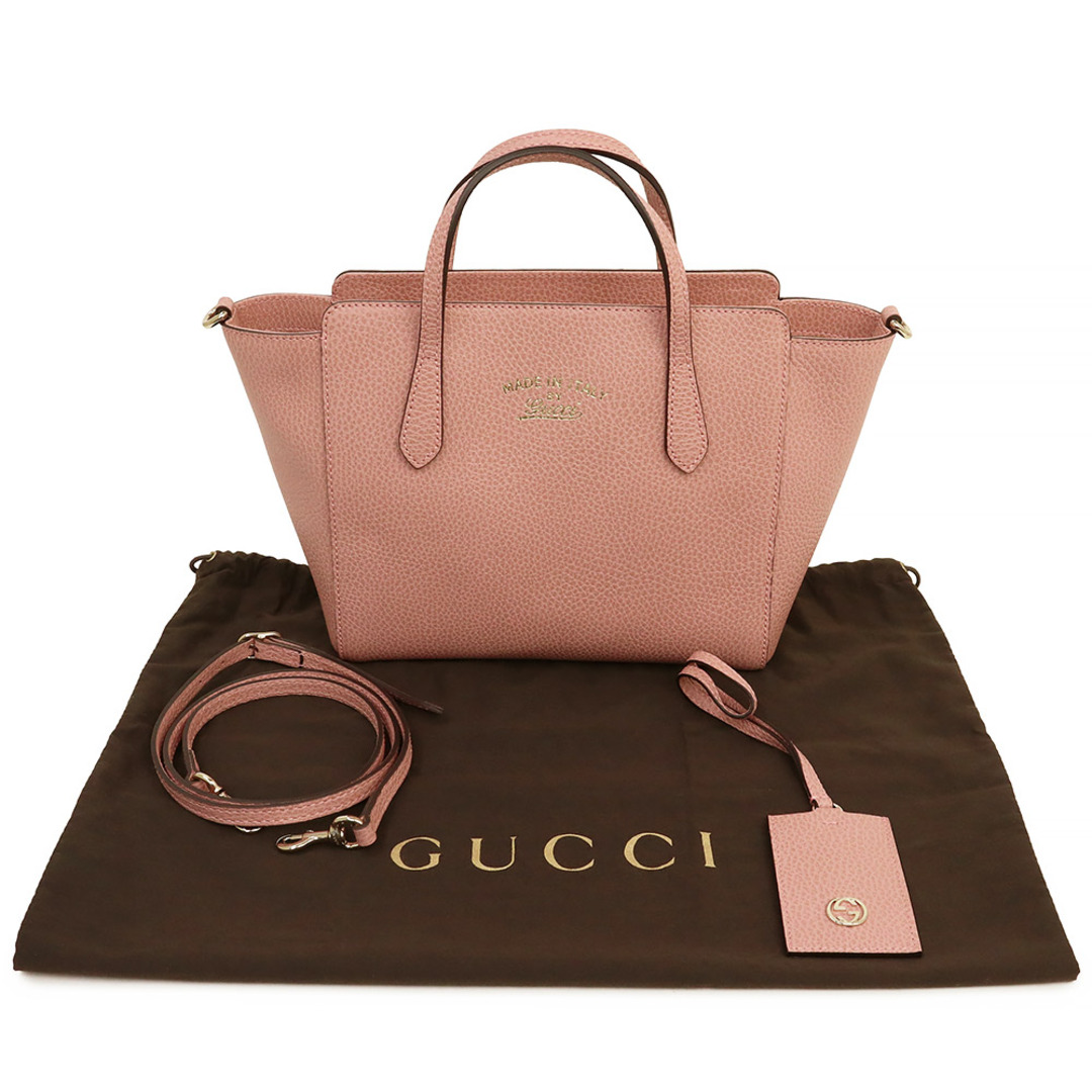 グッチ スウィング ミニ 2WAY 斜め掛け ショルダー ハンドバッグ カーフスキン レザー ピンク 368827 GUCCI（新品・未使用品）