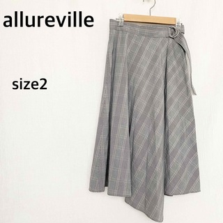 アルアバイル(allureville)のallureville アルアバイル　チェック柄　スカート　サイズ2 日本製(ひざ丈スカート)