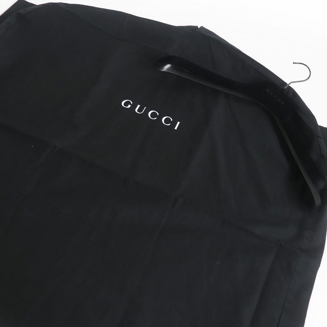 美品□GUCCI/グッチ 522526 BEE スター エンブロイダリー ウール ロング丈 チェスターコート ネイビー 48R イタリア製 正規品  メンズ