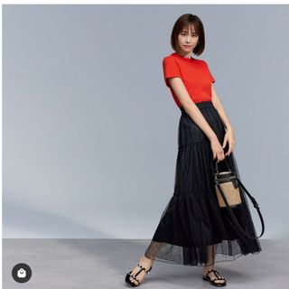 辺見えみりさん着用✨新品！タグ付！♥️PLST♥️レースミモレスカート。M。