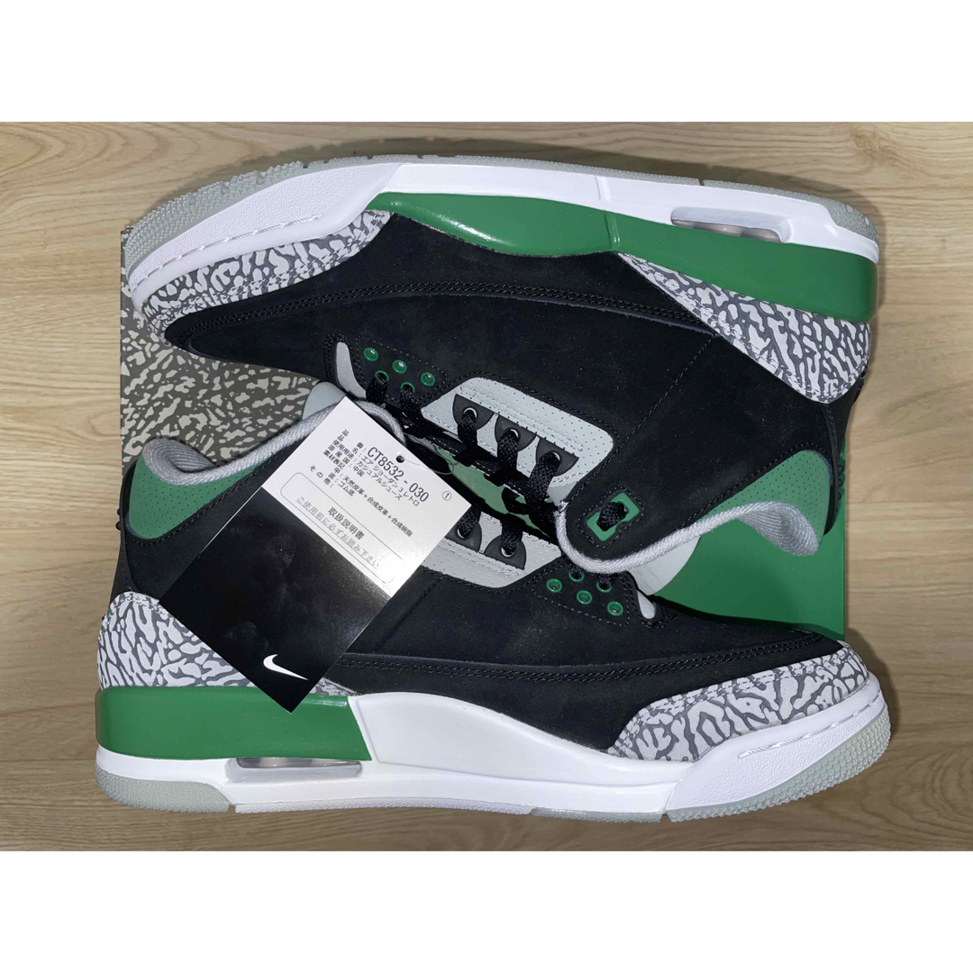 新品未使用 黒タグ付き Nike Air Jordan 3 Pine Green