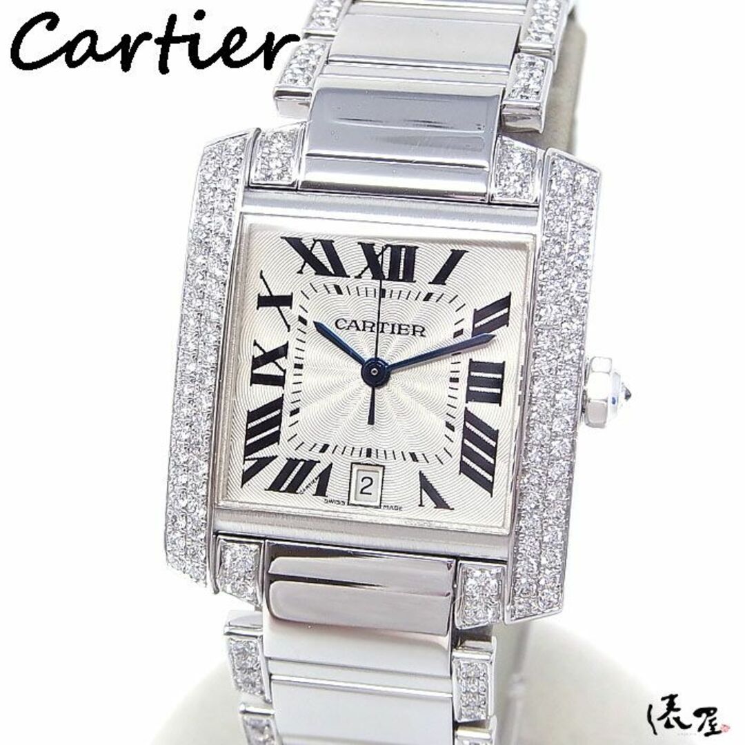 Cartier - 【ダイヤブレス】 カルティエ K18WG タンクフランセーズ LM 