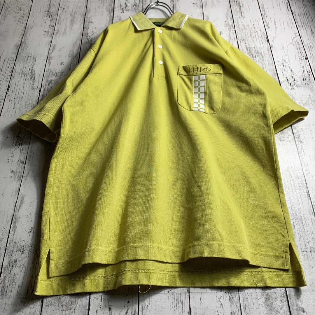 KENZO(ケンゾー)の【1点物】ケンゾーゴルフ 古着 90's メンズ ポロシャツ L 刺繍ロゴ 希少 メンズのトップス(ポロシャツ)の商品写真