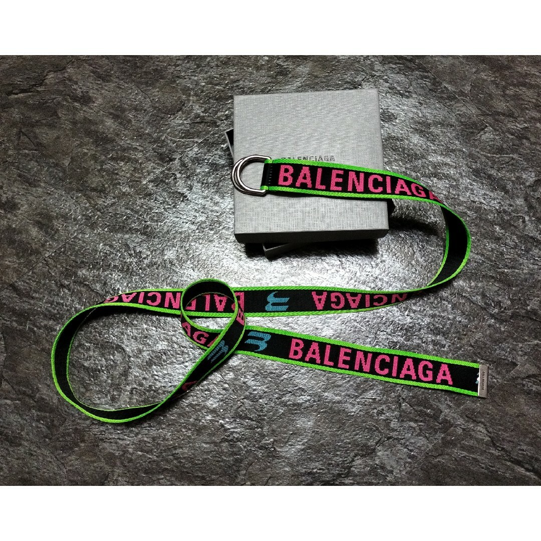 BALENCIAGA   logo-print D-ring belt