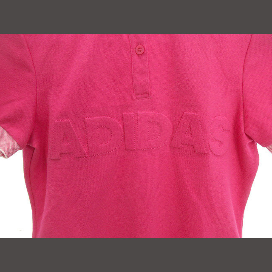 adidas(アディダス)のadidas 立体ロゴ 半袖 ポロシャツ S ピンク GOLF ゴルフウェア レディースのトップス(ポロシャツ)の商品写真
