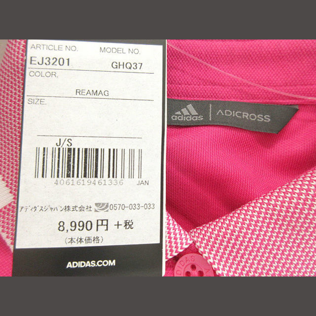adidas(アディダス)のadidas 立体ロゴ 半袖 ポロシャツ S ピンク GOLF ゴルフウェア レディースのトップス(ポロシャツ)の商品写真