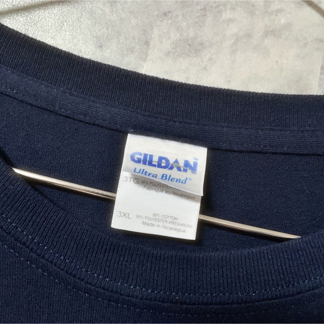 GILDAN(ギルタン)のGILDAN　Tシャツ　ネイビー　ワンポイント　アニマル　イーグル　USA古着 メンズのトップス(Tシャツ/カットソー(半袖/袖なし))の商品写真