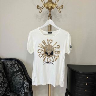 ガガミラノ(GaGa MILANO)のガガミラノ　Tシャツ　ホワイト　ゴールド　美品(Tシャツ/カットソー(半袖/袖なし))